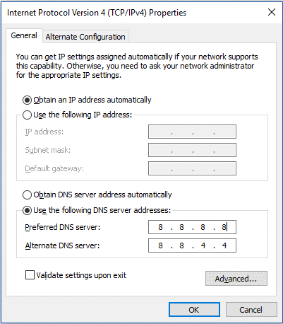 Fix server DNS-adresse kunne ikke findes i Chrome