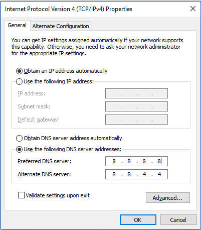 Korjauspalvelimen DNS-osoitetta ei löytynyt Chromesta