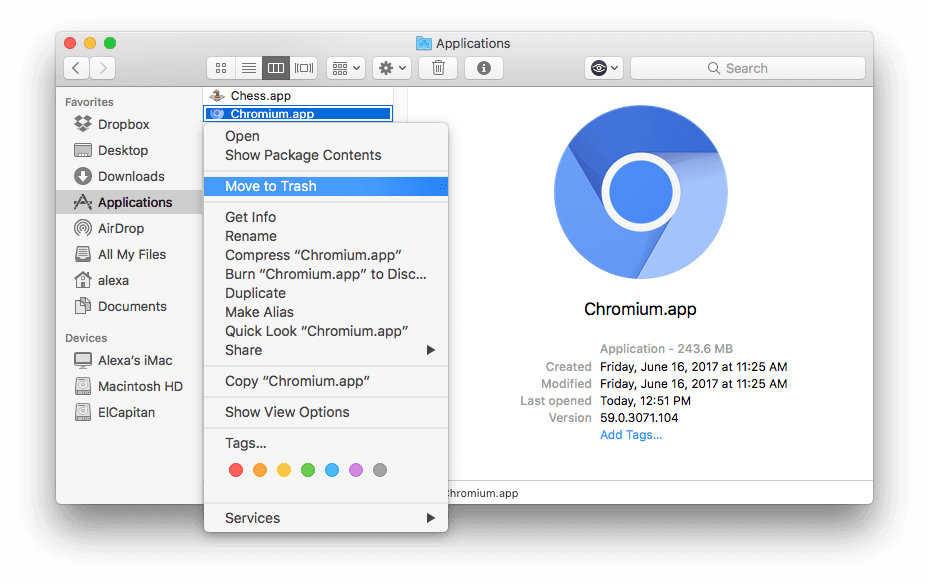 Πώς να απεγκαταστήσετε το Chromium από το Mac σας