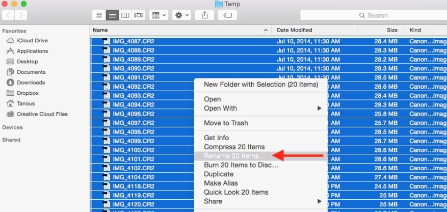 Kako preimenovati više datoteka odjednom na Macu