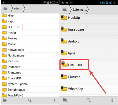 Com restaurar fitxers de la carpeta LOST.DIR a Android?