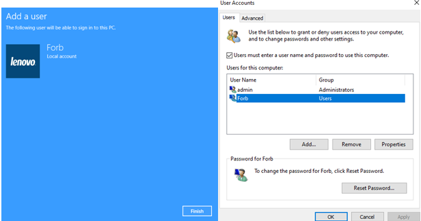 A continuació s'explica com utilitzar el compte local de Windows 10 per configurar el compte de Windows 10