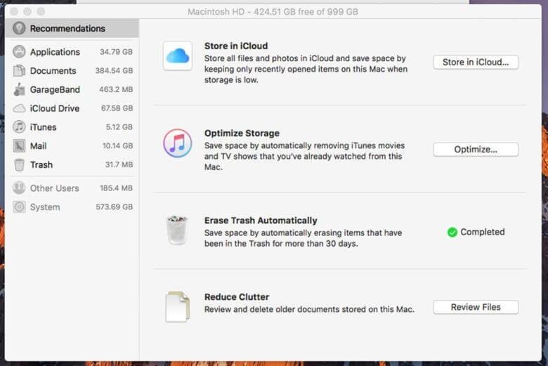 Kako sprostiti prostor na disku na Macu