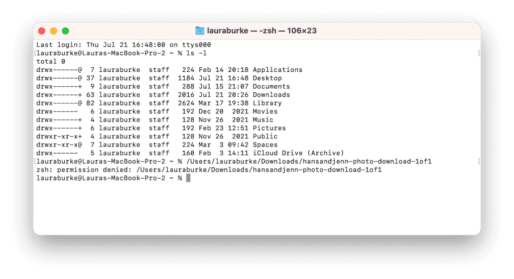 Как да коригирате Zsh: Отказано разрешение в терминала на Mac