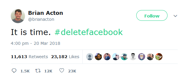 Prekinite Data Mining: #deletefacebook