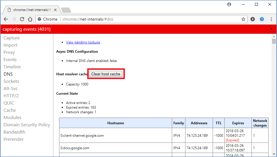 Korjauspalvelimen DNS-osoitetta ei löytynyt Chromesta