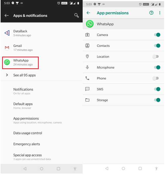 Com gestionar els permisos de l'aplicació a Android?