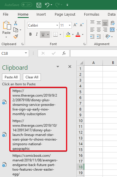 A vágólap törlése a Microsoft Excel programban