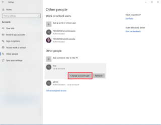 Com canviar el tipus de compte dusuari a Windows 10