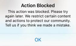 Kako se riješiti problema Blokirana radnja na Instagramu.