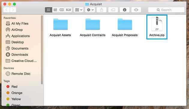 Как да архивирате файл на Mac
