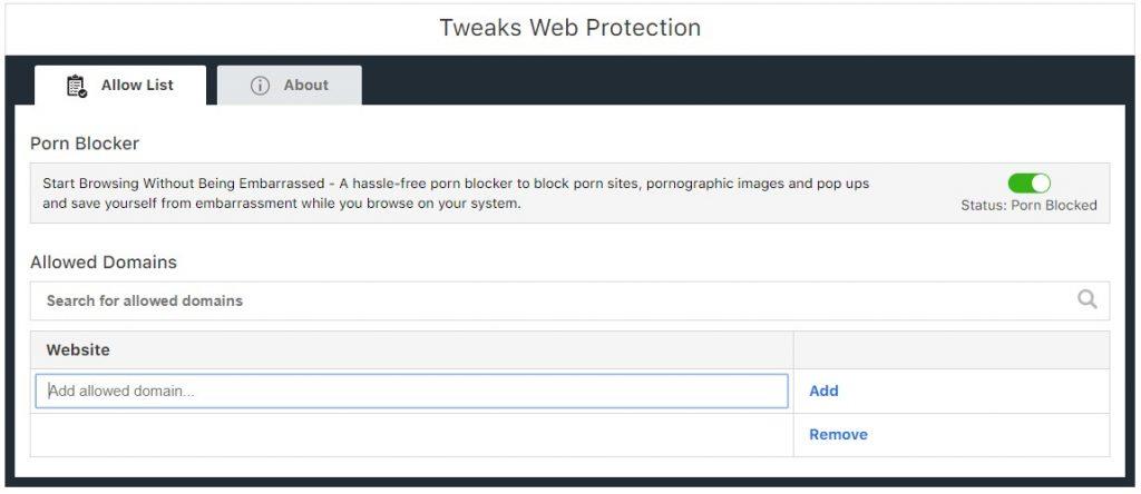 Tweaks Web Protection: Udržujte infekčné webové stránky na uzde