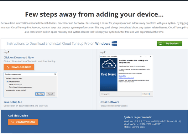 A rendszer teljesítményének távolról történő optimalizálása – Cloud Tuneup Pro