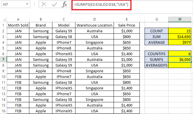 Com utilitzar COUNTIFS, SUMIFS, AVERAGEIFS a Excel