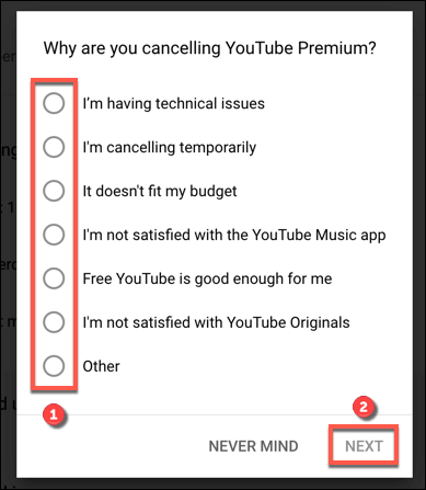 Com cancel·lar o posar en pausa una subscripció a YouTube Premium