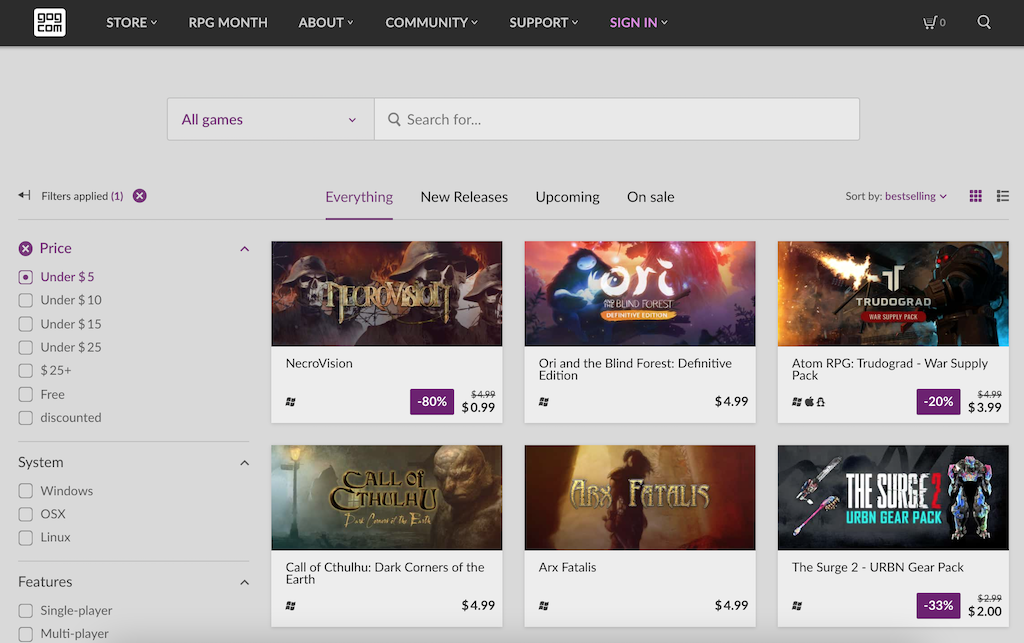 GOG pret Steam: kādas ir atšķirības?