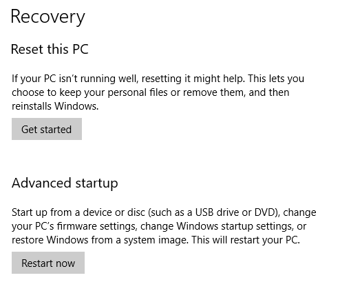 Udhëzues OTT për kopjet rezervë, imazhet e sistemit dhe rikuperimin në Windows 10