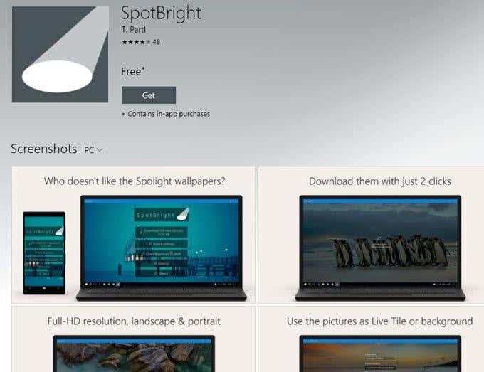 Sådan downloades Windows 10 Spotlight/Låseskærmbilleder
