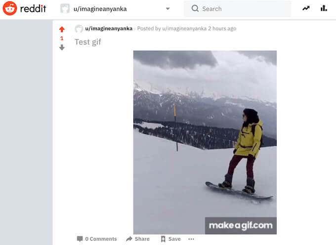 GIF közzététele a Facebookon, az Instagramon, a Redditben és a Twitteren