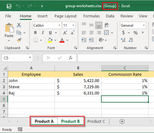 Com agrupar fulls de treball a Excel