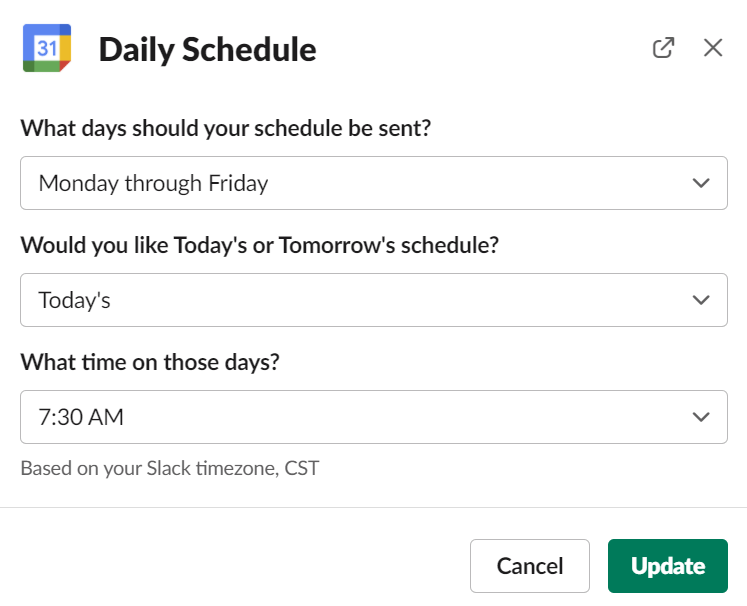 Sådan synkroniserer du Slack med Google Kalender