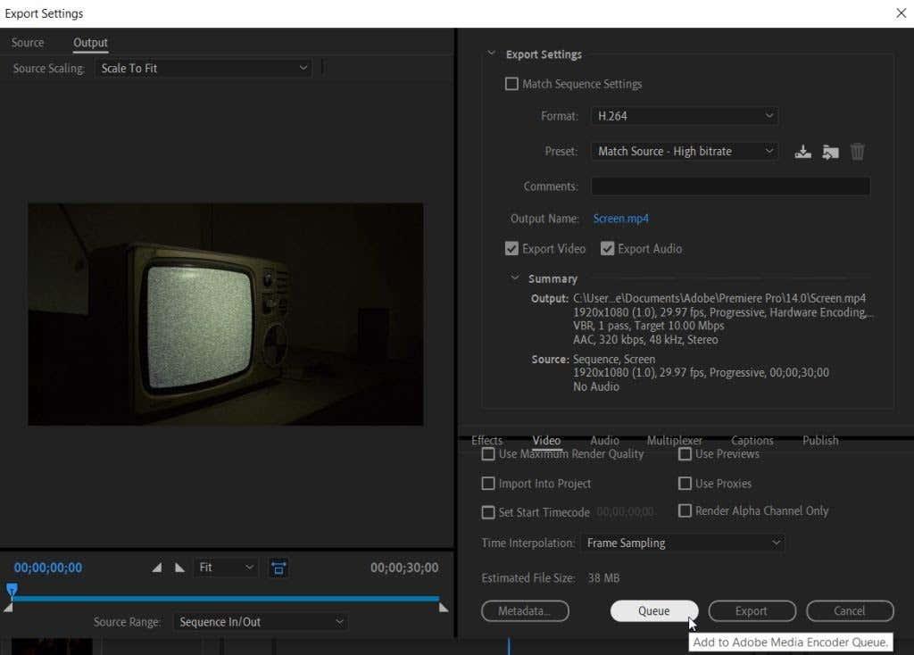 Com utilitzar Adobe Media Encoder per exportar projectes d'Adobe Premiere