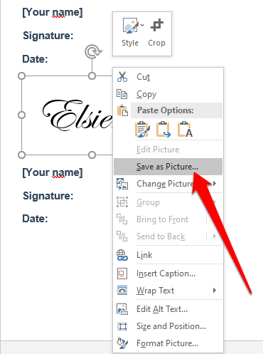 Com inserir una signatura en un document de Microsoft Word