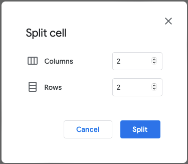 Tabeli lisamine, redigeerimine, sortimine ja poolitamine Google Docsis