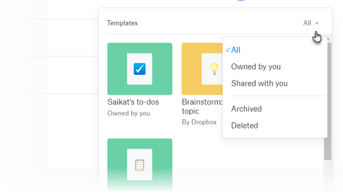 Com crear i utilitzar plantilles de paper de Dropbox