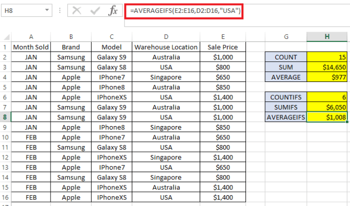 Com utilitzar COUNTIFS, SUMIFS, AVERAGEIFS a Excel