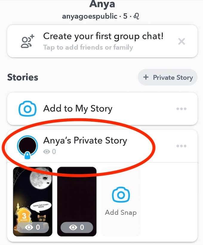 Hur man gör en privat berättelse på Snapchat