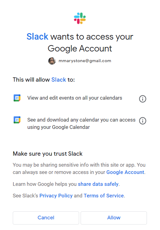 Com sincronitzar Slack amb Google Calendar