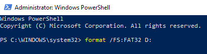 A külső merevlemez formázása FAT32-re a Windows rendszerben