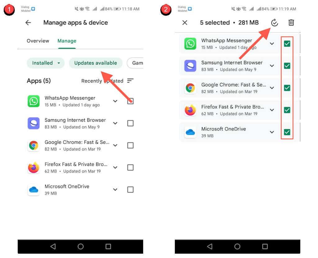 Slik oppdaterer du Android-apper