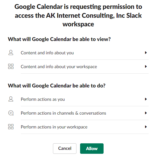 Como sincronizar Slack con Google Calendar