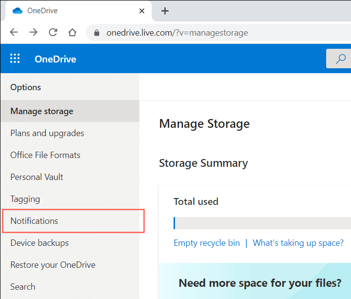 Si ta bëni OneDrive që të ndalojë dërgimin e kujtimeve me email