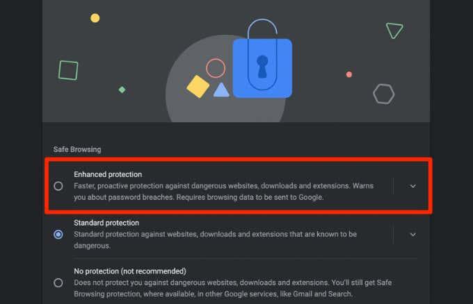 Hva er forbedret beskyttelse i Google Chrome og hvordan du aktiverer det