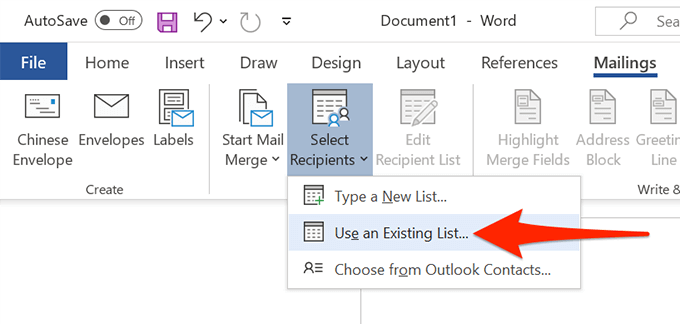 Com crear etiquetes a Word des d'un full de càlcul d'Excel