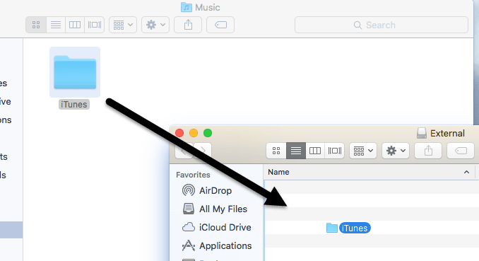 Kaip nustatyti iTunes biblioteką išoriniame standžiajame diske arba NAS