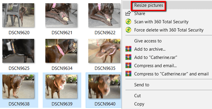 Como cambiar o tamaño das fotos en masa usando Windows 10