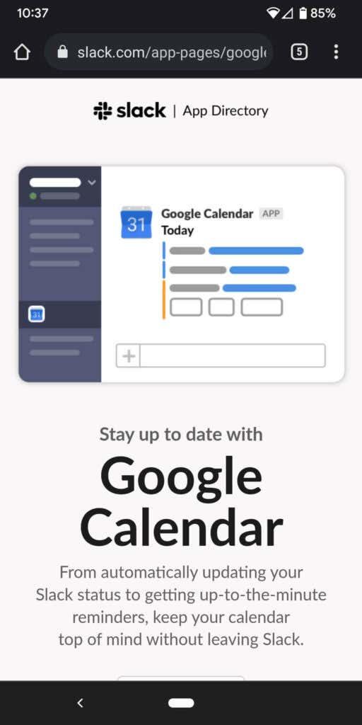 Slackin synkronoiminen Google-kalenterin kanssa