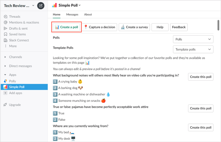 Com crear i utilitzar enquestes a Slack