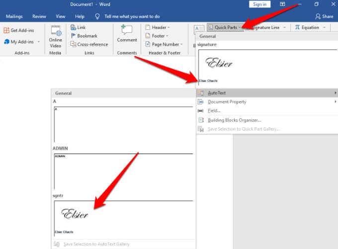 Com inserir una signatura en un document de Microsoft Word