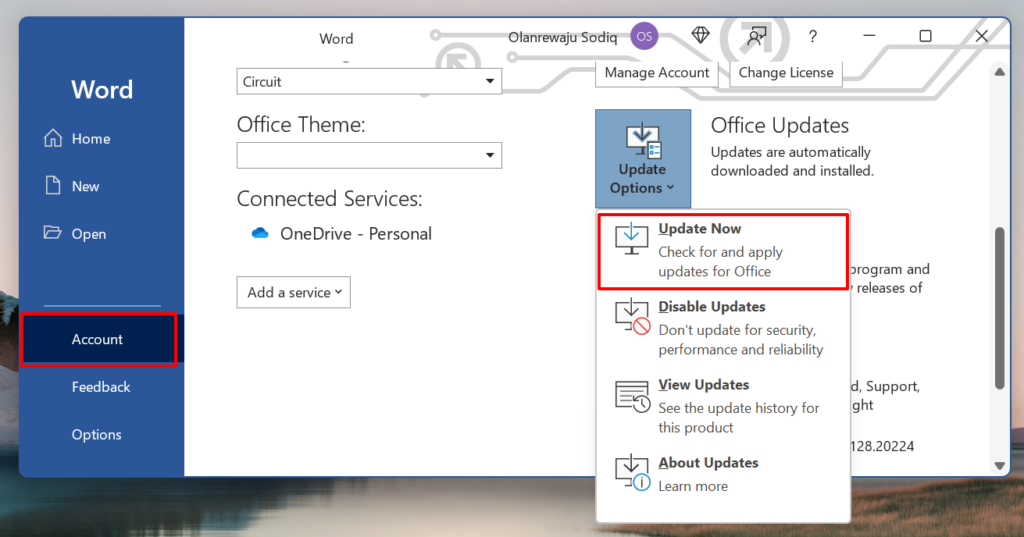 Melyik Microsoft Office verzióm van?