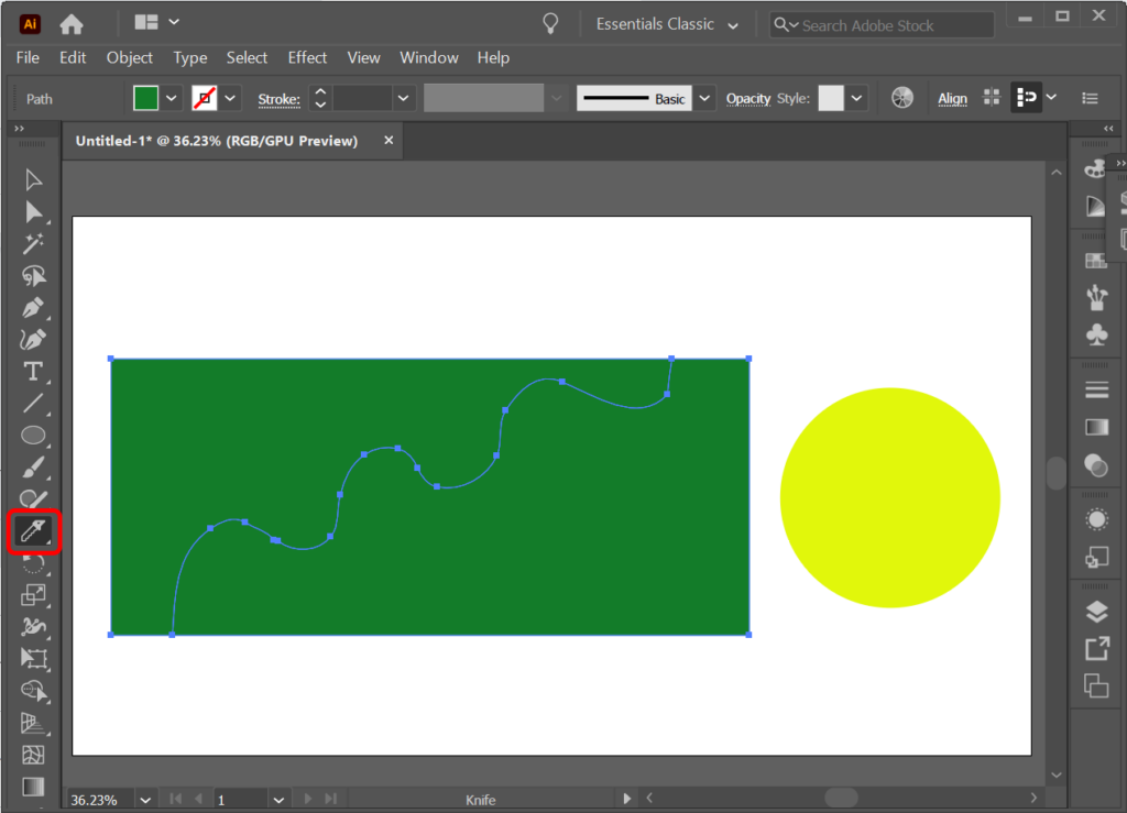 Sådan skæres en form ud i Illustrator