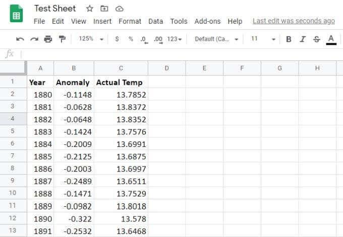 Hvordan lage en linjegraf i Google Sheets