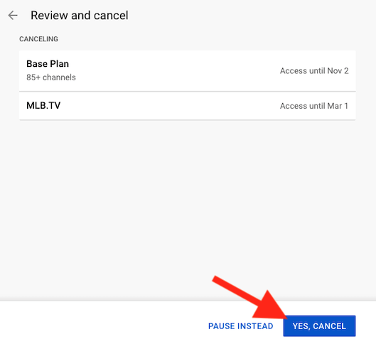 Com cancel·lar o posar en pausa la vostra subscripció a YouTube TV