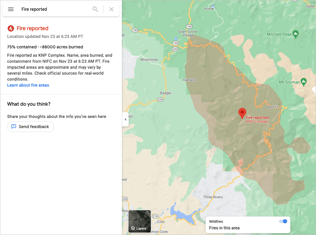 Slik bruker du Google Maps Wildfire Tracking