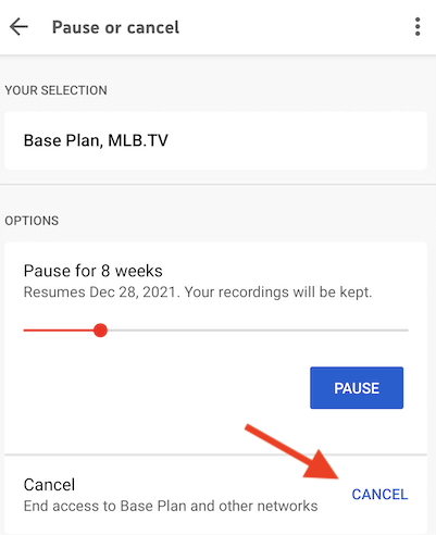 Com cancel·lar o posar en pausa la vostra subscripció a YouTube TV