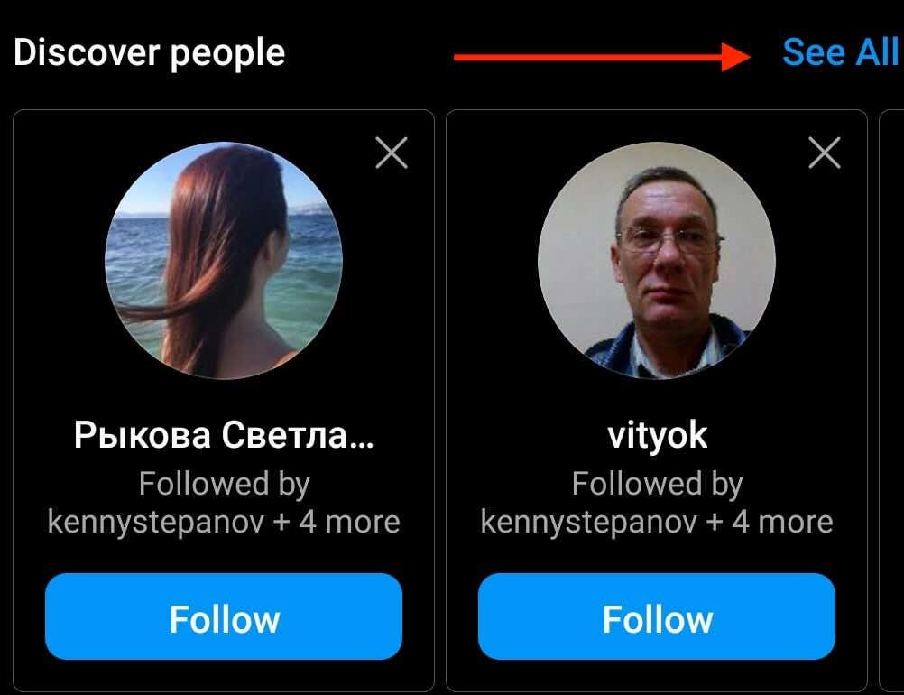 Com trobar els vostres contactes a Instagram
